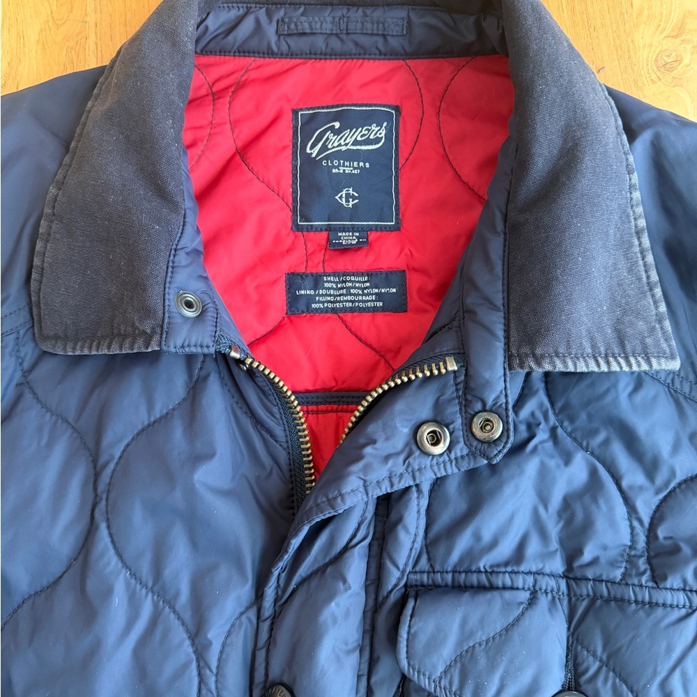 Grayers Blue and Red Quilted Puffer Jacket